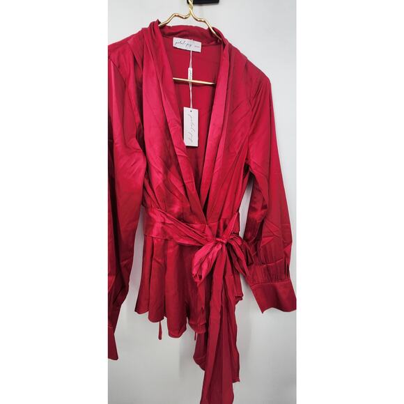 New NWT Petal‎ + Pup Aydin Wrap Top Size XL Magenta Red Pink - Picture 8 of 13